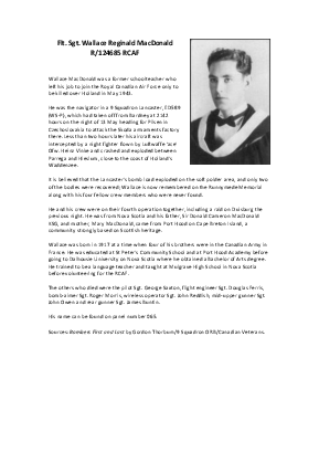 A preview of a PDF biography for MacDonald, Wallace Reginald